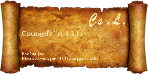 Csungán Lili névjegykártya