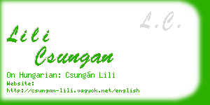 lili csungan business card
